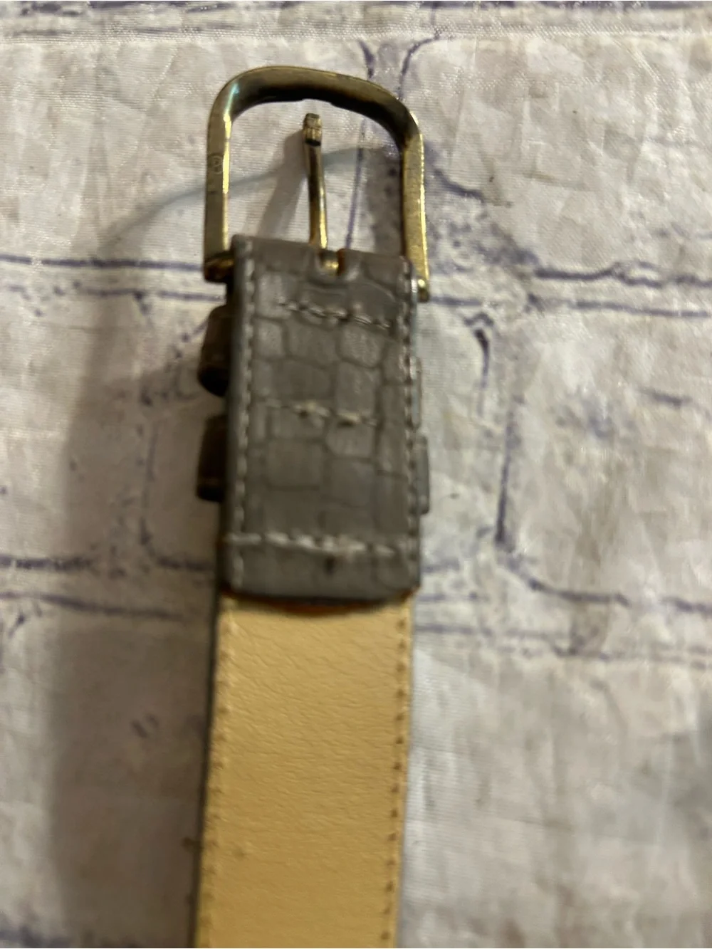 WOODWARD PURPLE LEATHER THIN BELT & ALFRED SUNG TAUPE/OLIVE  LEATHER BELT